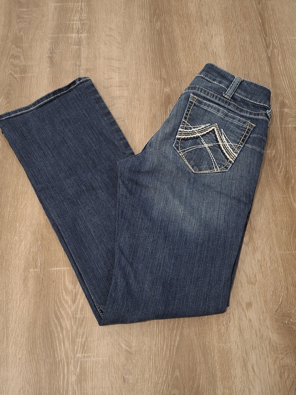 Ariat Real Riding Jean Bootcut Whipstitch Women's 32L Ocean Wash